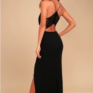 LuLu's STORY OF A STARRY NIGHT BLACK BACKLESS LACE